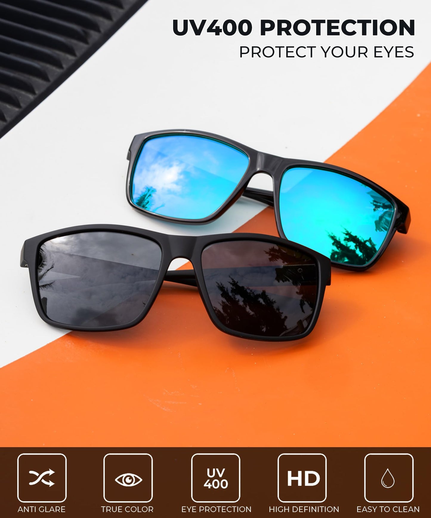KALIYADI Polarized Sunglasses Men Mens-Sunglasses: Unisex Polarized Sun Glasses Lightweight Driving Fishing UV Protection