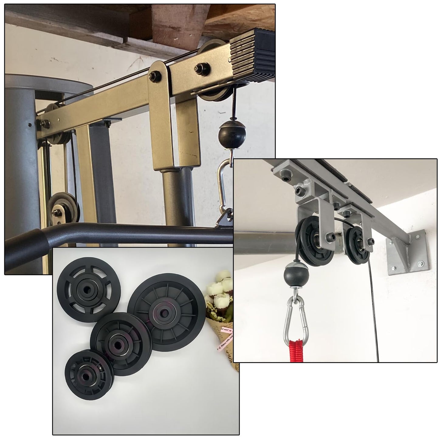 4X Bearing Pulley Wheel GYM Fitness Equipment Part Cable 3-3/4 Inch