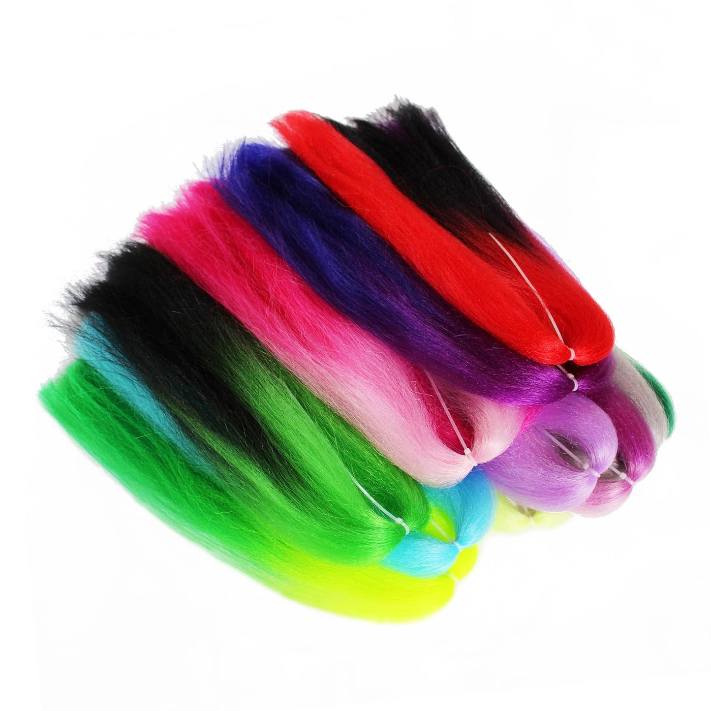 Tigofly 12 Colors Double Color Synthetic Fiber Large Hank Super Hair Bucktail Jigs Lure Making Streamers Fly Tying Materials