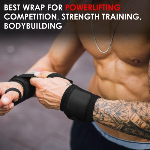 Wrist Wraps , Wrist Wraps for Weightlifting Men , Wrist Brace For Working Out , Gym Wrist Wraps For men & women , Muequeras para gym, 18" Professional Wrist Support With High Duty Thumb Loop-Best Wrap