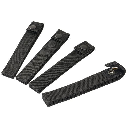 VEPKOIT Molle Strap 6 inch, Tactical Molle Accessories Molle Webbing Straps, Military Molle Attachment Clips Snap Strap for Backpack, Outdoor Nylon Thumb Molle Panel Straps (4, Black)