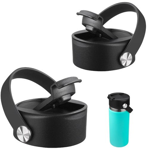 Lid for Hydro Flask Wide Mouth, Lids Compatible with Hydro Flask 12 16 18 20 32 40 oz Wide Mouth, Top Replacement Lid for Hydro Flask Travel Mug Cap (Black, 2 Pack)