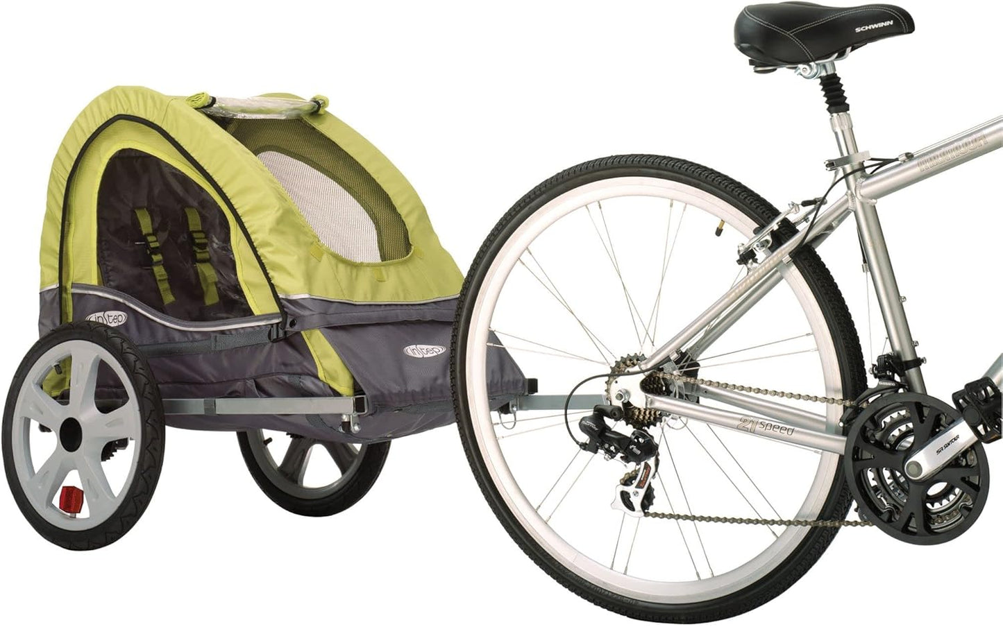 Take 2 or Sync Kids Bike Trailer, Single or Double Seat, Universal Coupler, Folding Frame, Quick-Release Wheels, Canopy with Bug Screen and Weather Shield, Bike Trailer for Kids