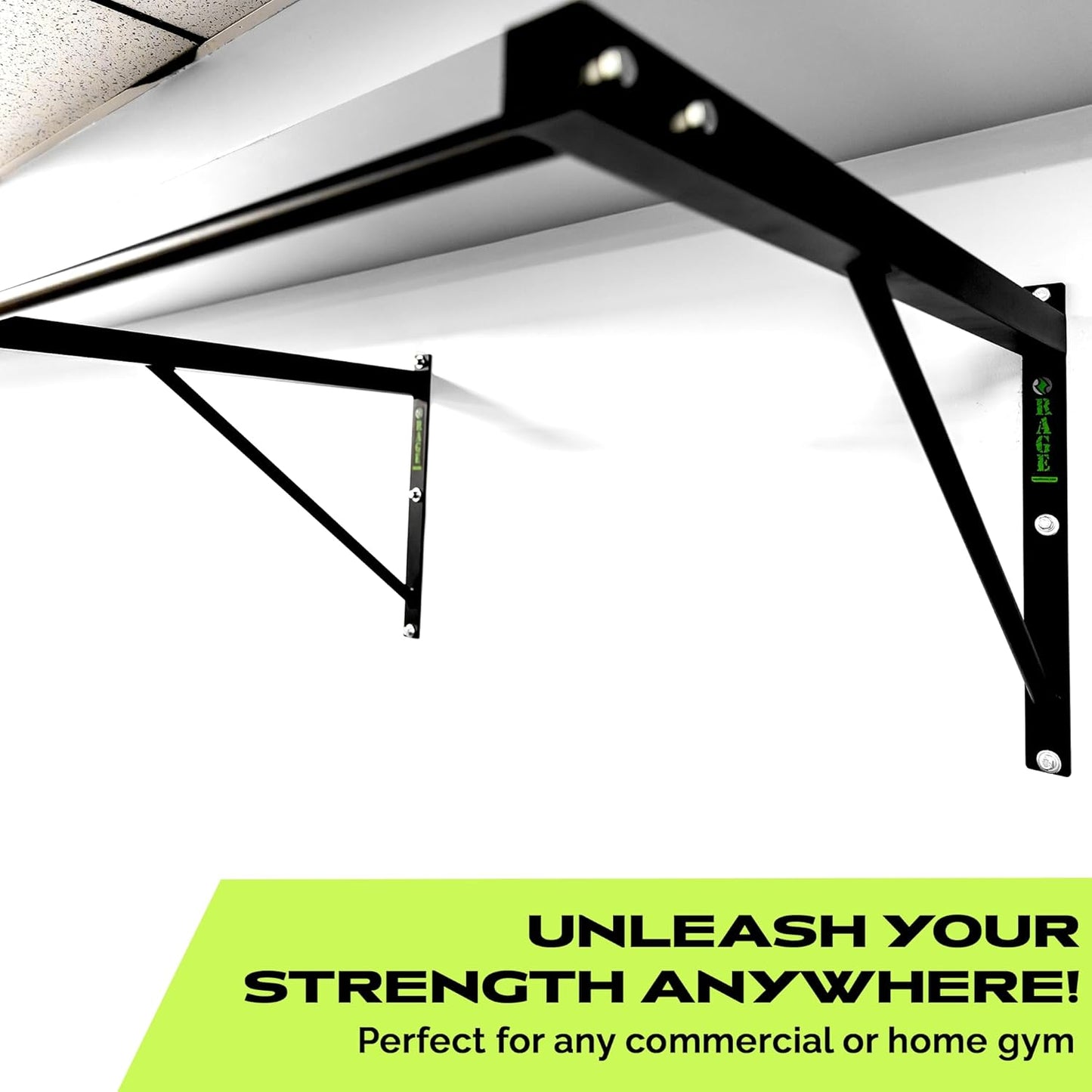 Heavy-Duty Wall Mounted Pull Up Bar - 500 lbs Weight Capacity | Maintain Upper Body Strength & Core Stability | Space Efficient Steel Chin Up Black Bar for Home & Gym Versatile Workouts