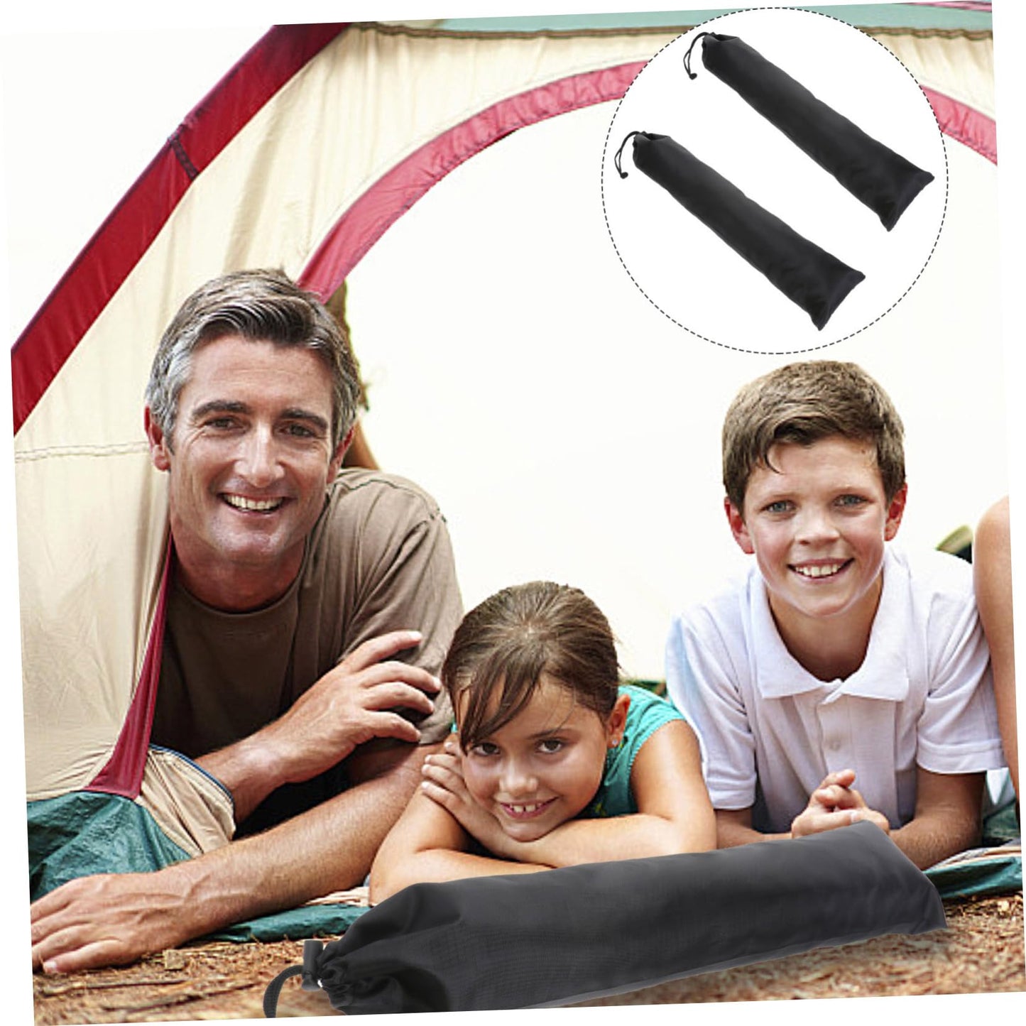 4Pcs Tent Pole Bag Walking Stick Bag Hiking Poles Bag Pole Carry Case Tarp Pole Bag Fishing Rod Bag Alpenstock Buckle Storage Bag