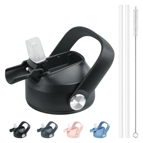 Vmini Straw Lid with Cover, Compatible with HydroFlask Wide Mouth Water Bottle and More, Replacement for Hydro Flask Wide Mouth, Sports Bottle Straw Lid with Flexible Handle (Night)