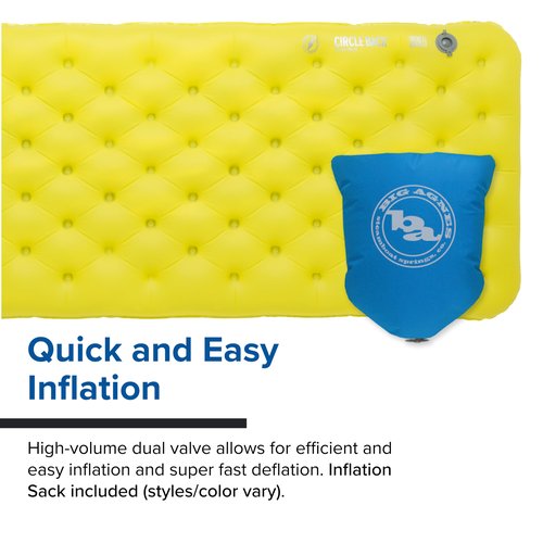 Big Agnes Circle Back Insulated Sleeping Pad - Sustainable & Recyclable 3-Season Air Pad with Removable Cover, 3-Season Camping & Backpacking - Wide Long (25x78)