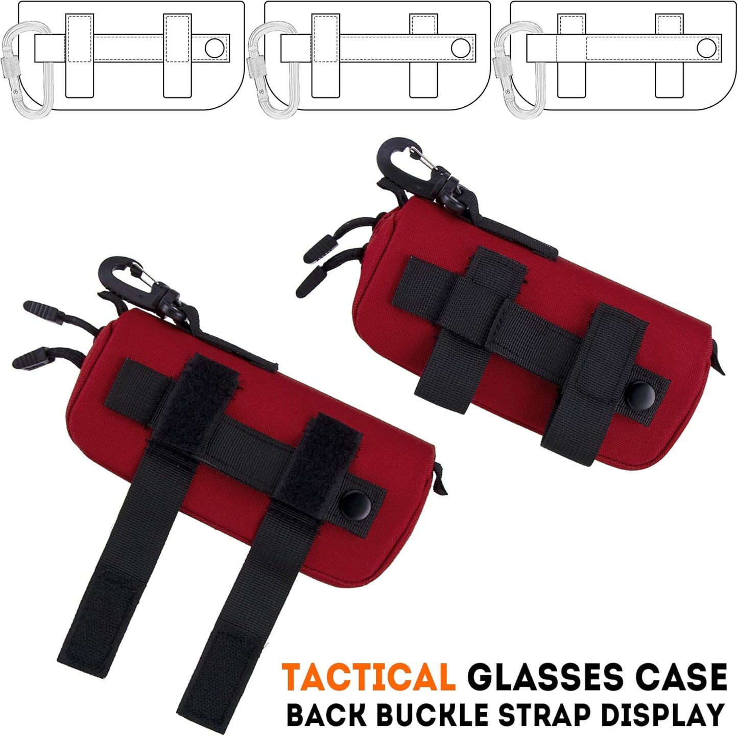 IronSeals Extra Large Tactical Molle Sunglasses Case Anti-Shock Semi-hard Clamshell Glasses Case, X-Large