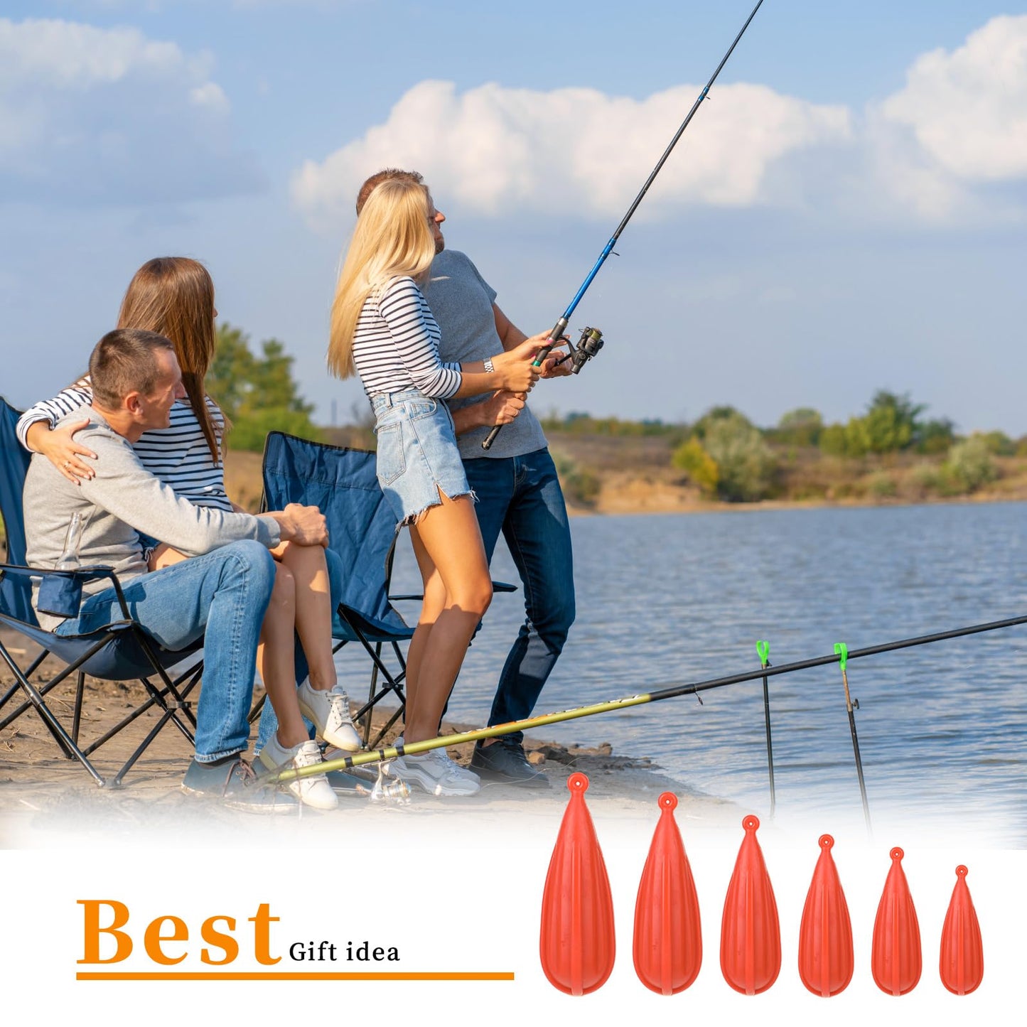 6 PCS Fishing Practice Plugs 6 Sizes Bait Casting Practice Plug Soft PVC Bait Casting Plug Practice Plugs Weight Casting Plug for Kids Improving Casting Skills Orange