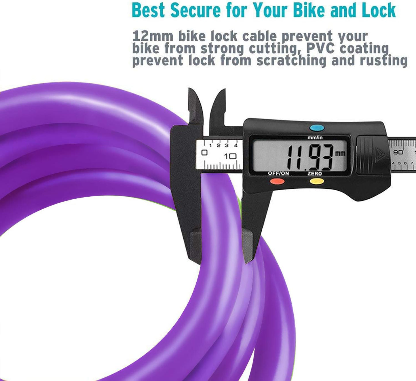 Sport Bike Lock Cable, 4-Feet Bicycle Cable Lock with 5-Digit Resettable Combination Bike Cable Lock Orange