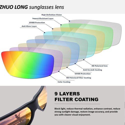 ZHUO LONG Floating Polarized Sunglasses Vintage Style Sun Glasses for Fishing Surfing Kayaking with UV400 Protection