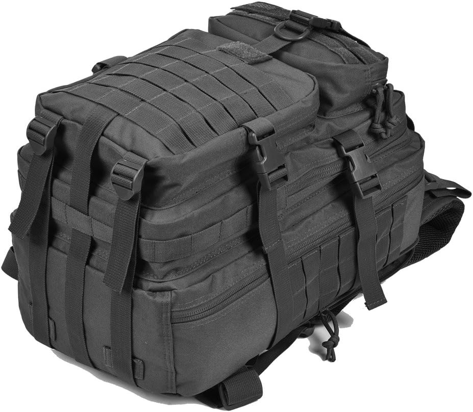 Military Tactical Backpack,Small Army Assault Pack Molle Bug Out Bag Backpacks Rucksack Daypack with Tactical US Flag Patch Black