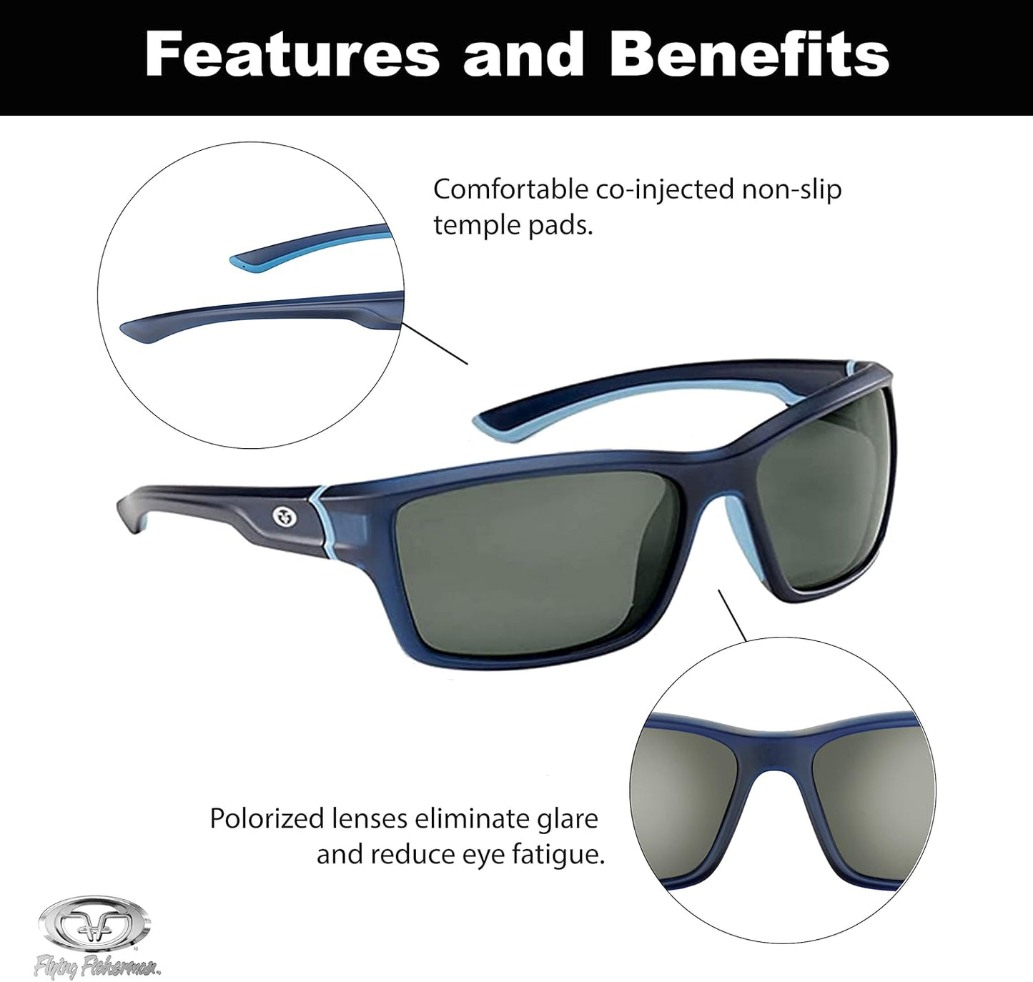 Flying Fisherman Cove Polarized Sunglasses with AcuTint UV Blocker for Fishing and Outdoor Sports