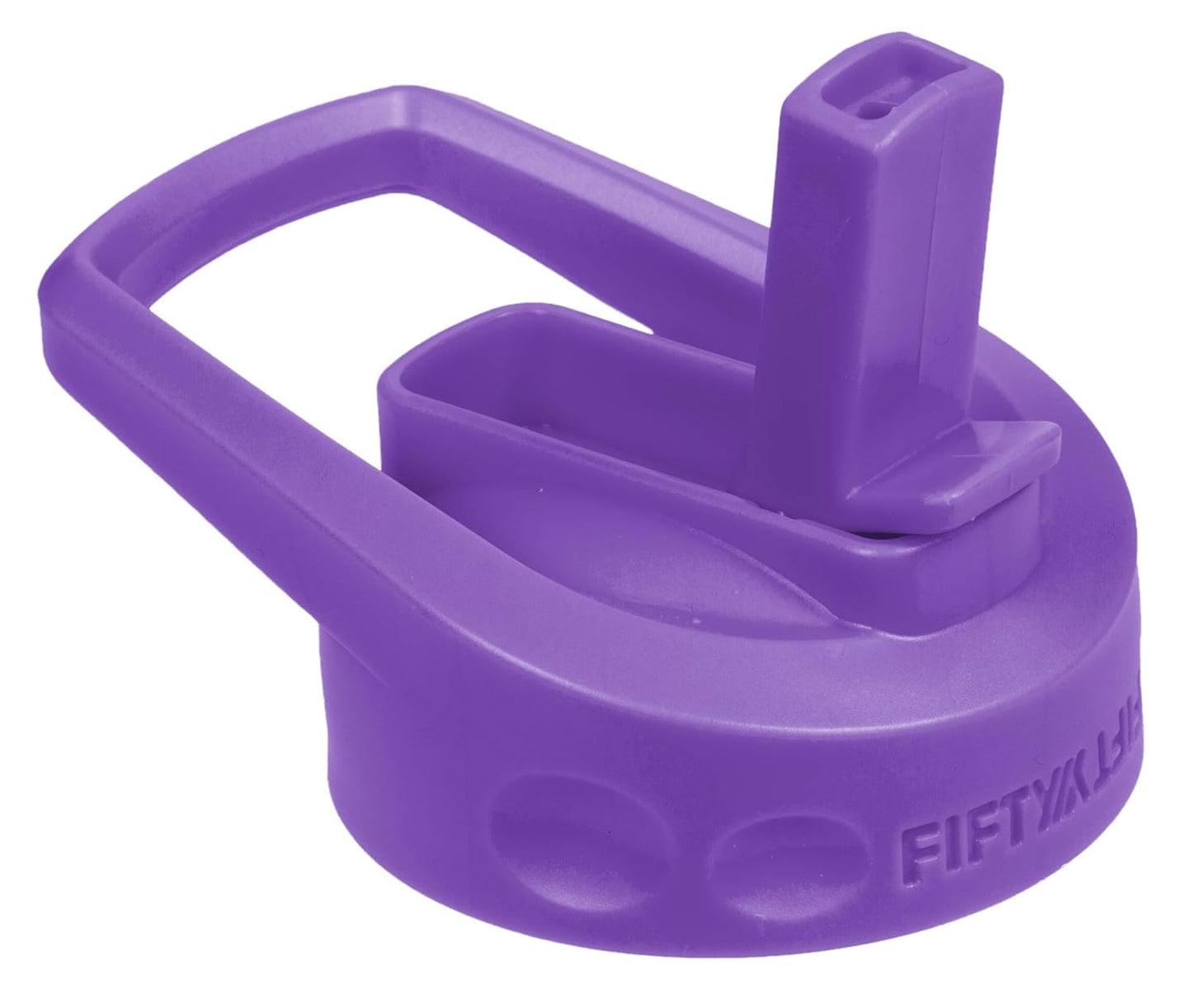 FIFTY/FIFTY A68002BK0 Wide Mouth Cap Lid Water Bottle with Straw, Plastic, Black