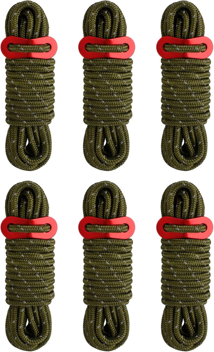 TRIWONDER Reflective Guyline, Tent Cord Nylon Paracord Rope with Guyline Adjuster for Camping Tent, Outdoor Packaging (Black - 4 Pack)