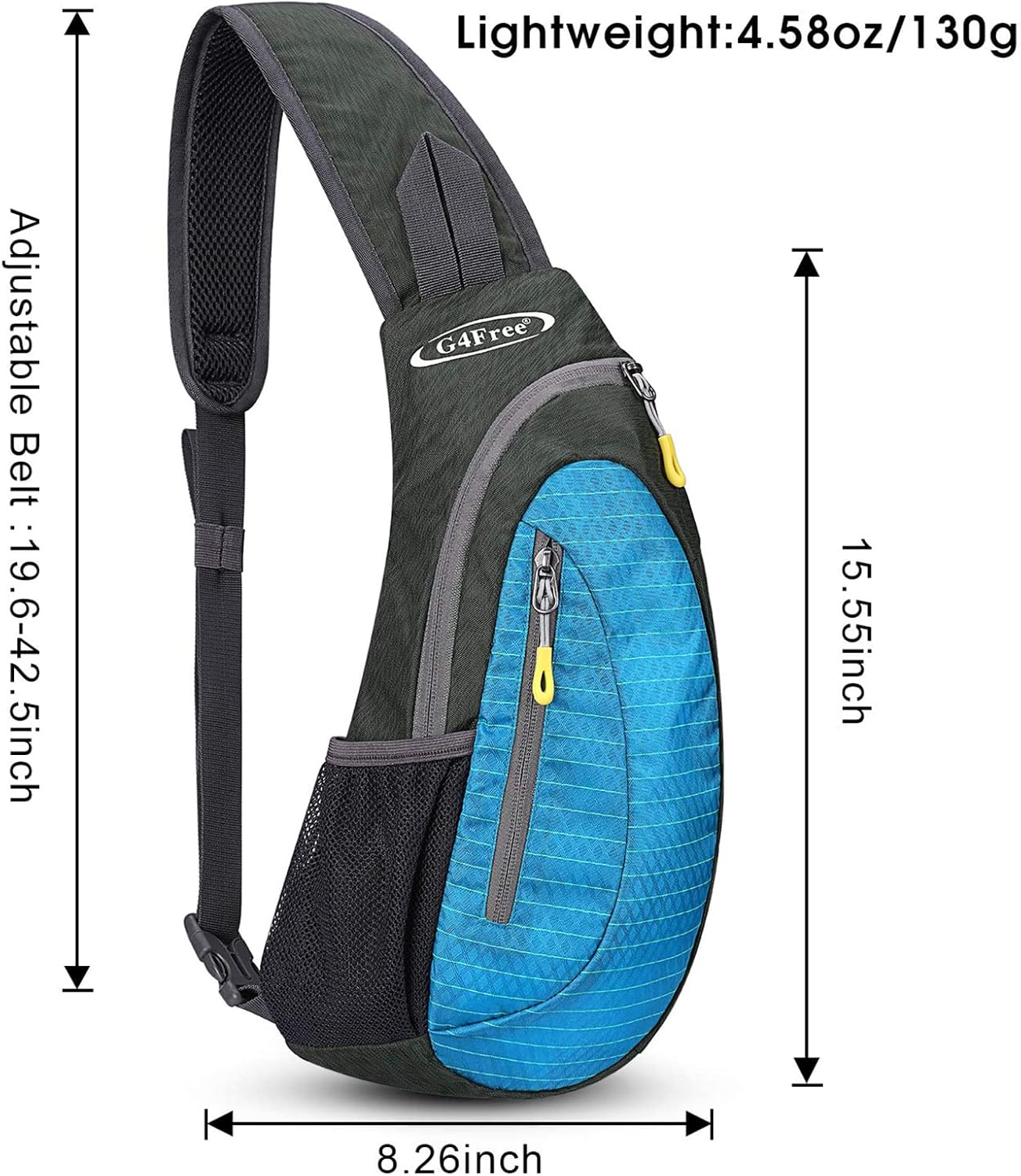 G4Free Sling Bag for Men Women, Small Crossbody Backpack Lightweight Chest Shoulder Bags for Travel, Outdoor and Sports (Black)
