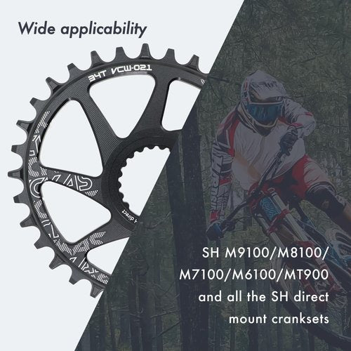 DJC Direct Mount Chainring Round Oval for Shimano M6100 M7100 M8100 M8130 M9100 M9120 MT900 XTR SLX (Oval, 28T)