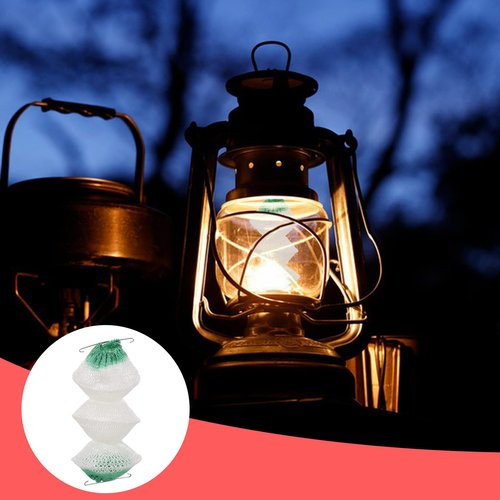 Lnngub 6 Pcs 3-Layer Propane Lantern Mantles Insta-Clip 2#95 Mantles Lantern Mantles Gas Lantern Mantles with 2 Install Clip Accordion Shape Mantles for Gas Lantern Propane Lantern Camping Lantern