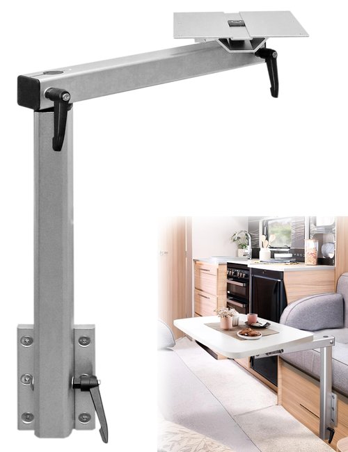 HWHongRV Upgrade Removable Table Leg Swivels 360 Degrees Premium Aluminum Alloy RV Table Leg Bracket Adjustable Accessories for Pontoon, Truck Camper, Travel Trailer (Upgrade White)
