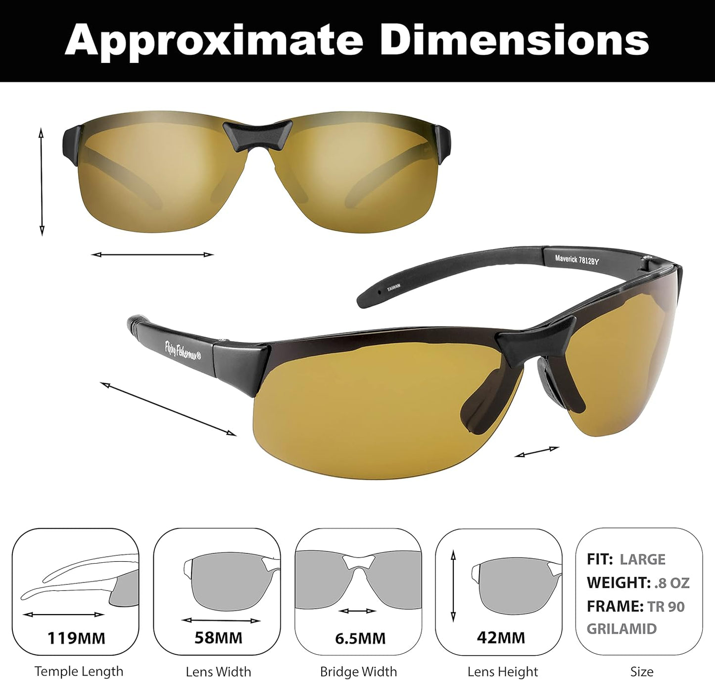 Flying Fisherman Maverick Polarized Sunglasses with AcuTint UV Blocker for Fishing and Outdoor Sports