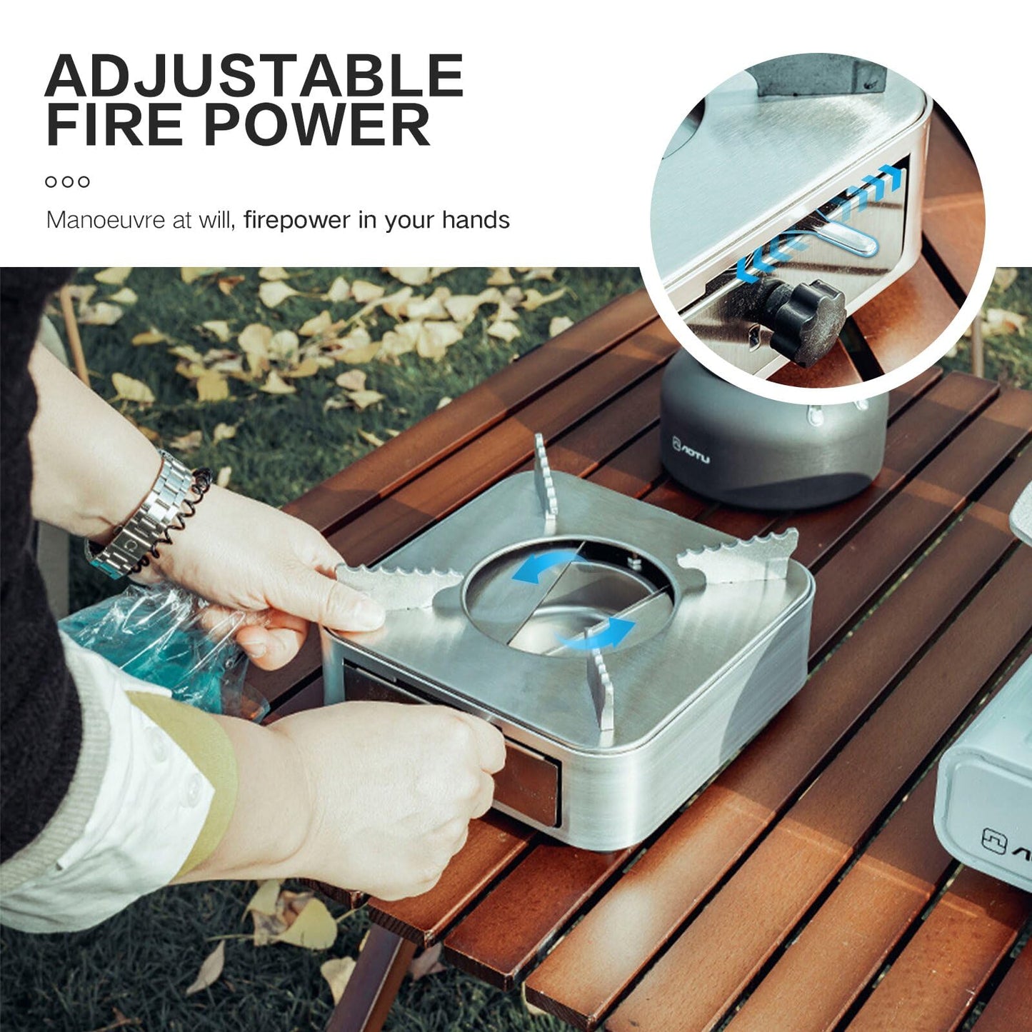 AIROKA Drawer Alcohol Stove, Rust-Resistant Wear Portable Alcohol Stove, High Combustion Efficiency, Suitable For Outdoor Camping Cooking Picnic (Metallic Gray (Single Furnace))