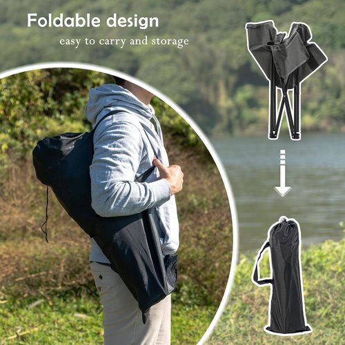 U2PICK Folding Camping Chairs, Portable Moon Chair Support Up to 330Lbs with Carry Bag, Lightweight Foldable Outdoor Chair with Cup Holder, Gray