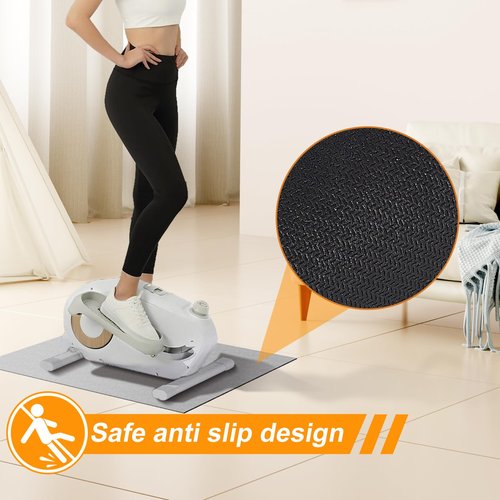 Ellipse Machine Non-Slip Mat, Apply to Under Desk Elliptical Peddler While Sitting, Perfect for Electric Seated Foot Pedal Exerciser, Enhanced Stability & Floor Protection (Black)