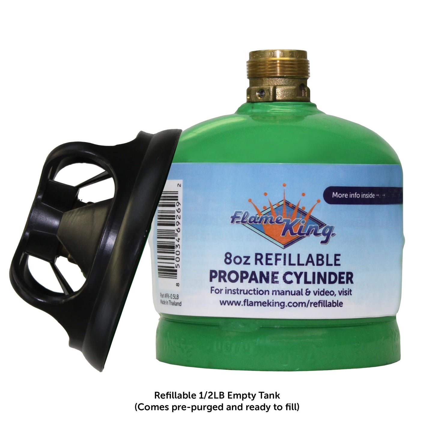 Flame King FK-0.5LB-2 (1/2LB) Refillable Empty Propane Cylinder Tank for Small Propane Lamps, Lanterns and Camp Stoves (2-pack)