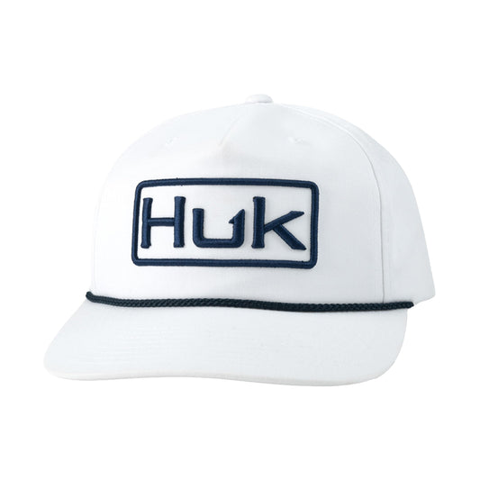 HUK Rope, Unstructured Adjustable Fishing Hat for Men, Captain White