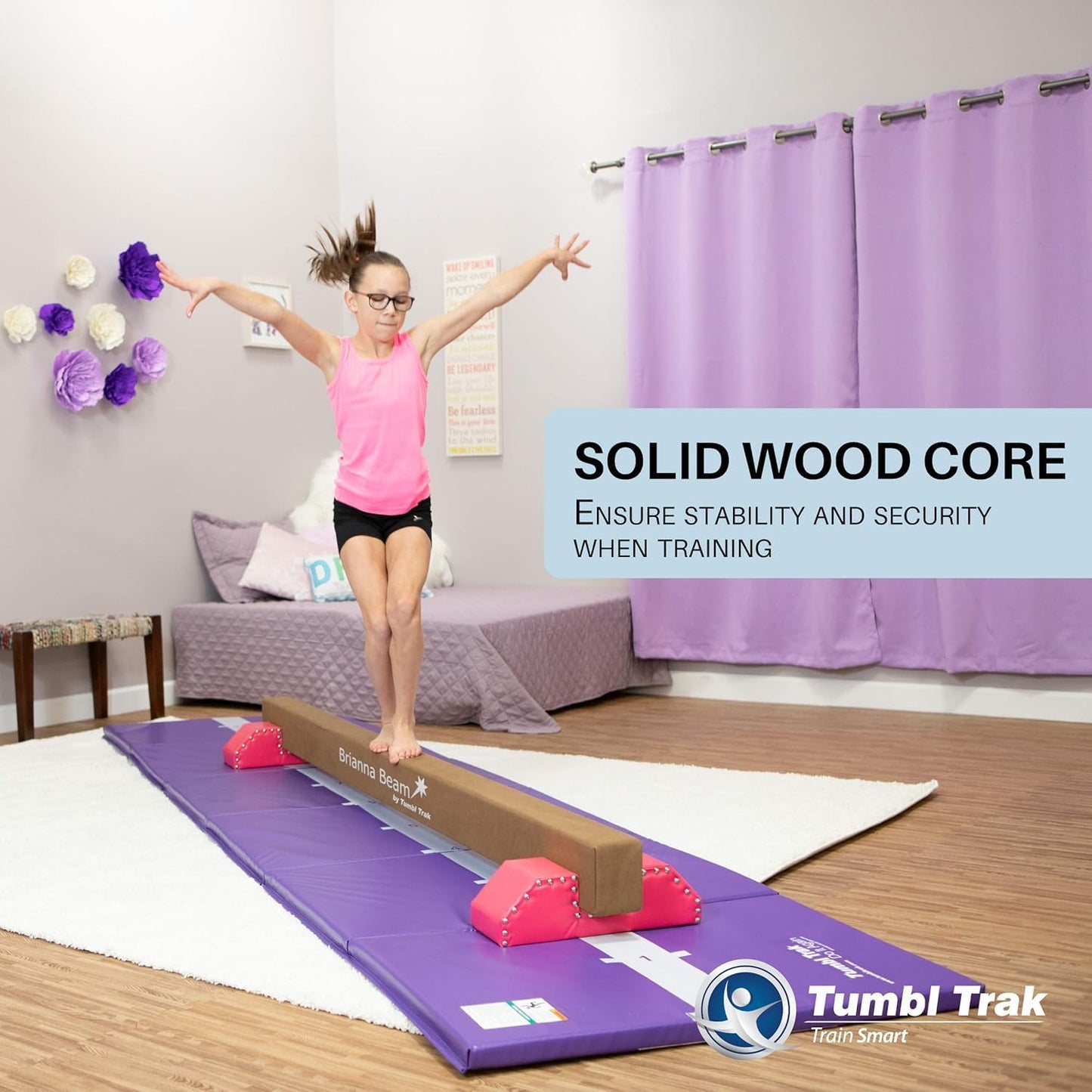 Tumbl Trak Brianna Balance Beam, Suede