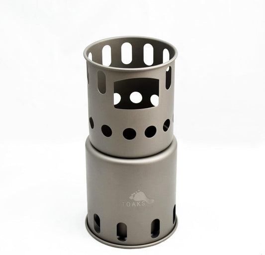 TOAKS Titanium Large Collapsible Wood Burning Stove – Ultralight, Compact & Durable for Backpacking, Camping, and Survival