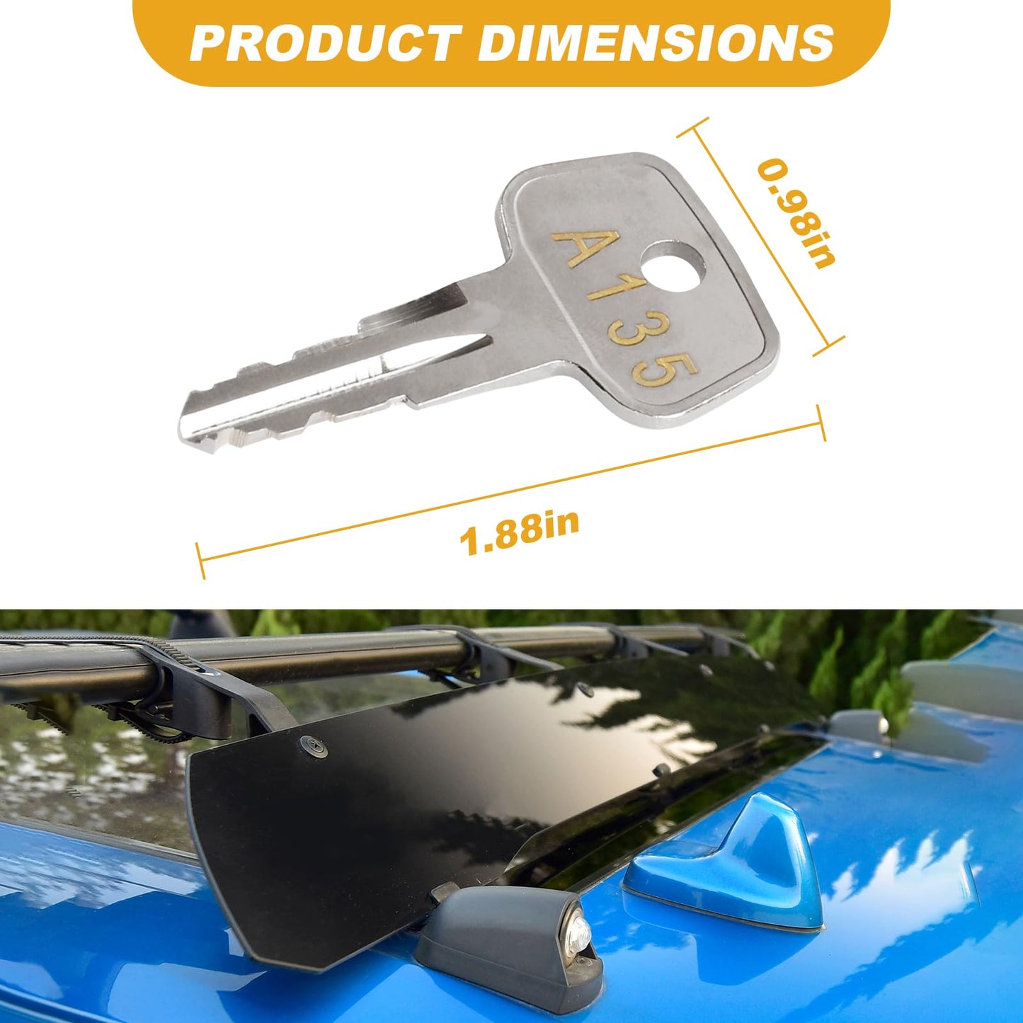 A135 SKS roof Rack Key，Replacement Keys for Yakima SKS Ski,Cargo Box,Roof,Carrier Racks and Crossbars[2 pcs]