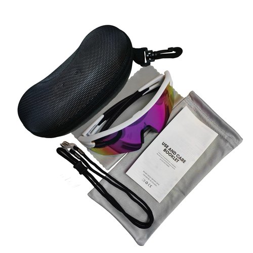 Bantida Z87 Sport Sunglasses For Running Cycling Fishing, UV Protection Sunglasses, TR90 Lightweight Goggles For Men Women (Pink&Purple)