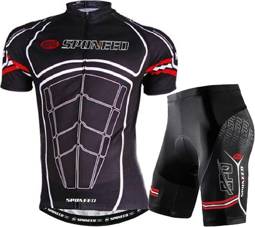 Men's Sponeed Cycling Outfit Set - Road Bike Jersey & Biker Shorts for Triathlon