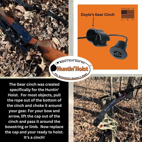 Doyle’s Deer Gear Huntin Hoist | Retractable Bow Hoist for Deer Hunting | Ascending Accessory for Saddle hunting, Elevated Tree Stands, and Deer Blinds | 30 Feet of Nylon Strap