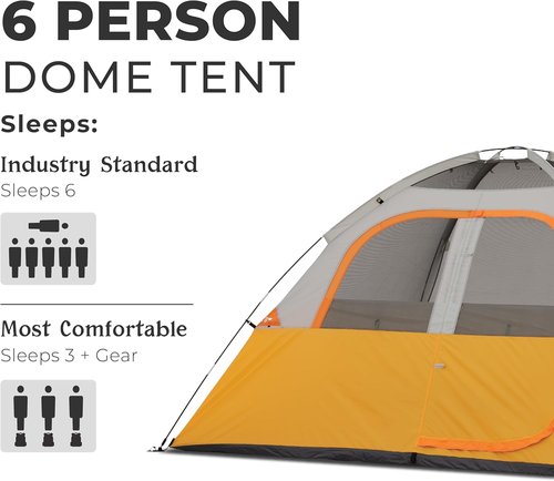 CORE Family Camping Tent - 3-9 Person Dome Tents with Gear Loft for Hiking & Backpacking