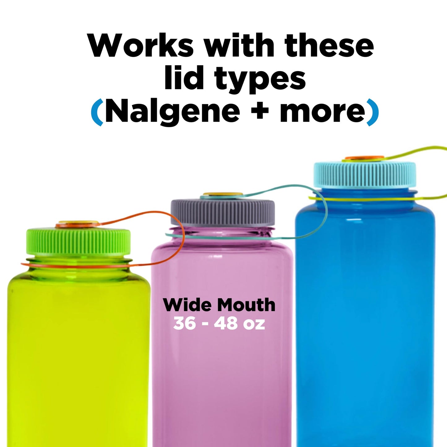 Gearproz Hydrocord Handle for Nalgene Water Bottles, Fits Wide Mouth Water Bottles, Durable Carrier, Secure Accessories, Compatible with 32oz, 36oz, 48oz Water Bottle (Yellow)