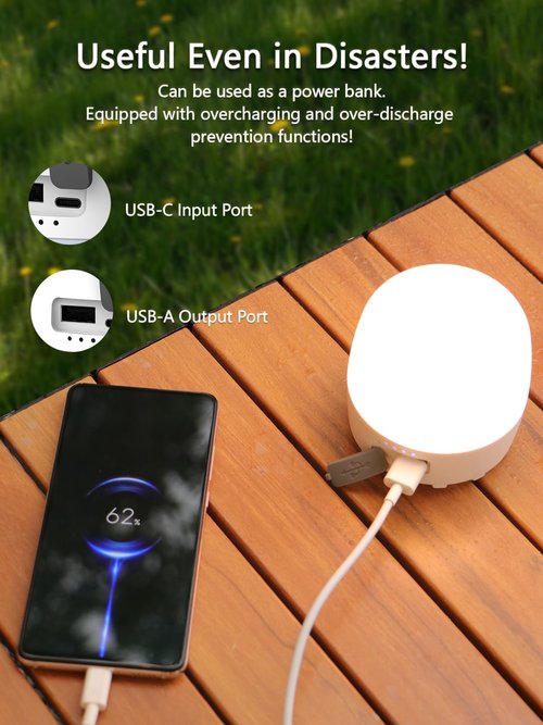 LED Camping Lantern Rechargeable, 8000mAh Power Bank, 4 Light Modes, Dimmable Camping Lights, Waterproof, 16H Runtime, Memory Function, Emergency Light for Power Outages, Hurricane, Camping, Home Use