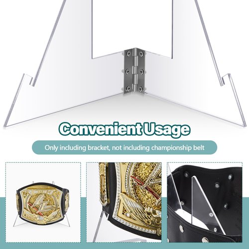 RattanView Acrylic Championship Belt Display Stand Wrestling Belt Buckles Holder for Sport Football Boxing Wrestling Corporate Award Badges