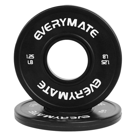 EVERYMATE Black Change Weight Plates 1.25LB Set Fractional Plate Olympic Bumper Plates for Cross Training Bumper Weight Plates Steel Insert Strength Training Weight Plates