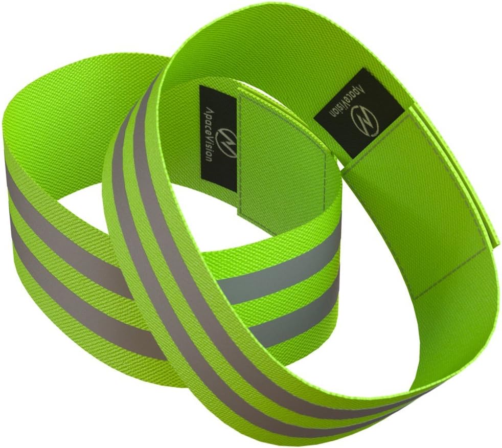 Reflective Ankle Bands (4 Bands/2 Pairs) | High Visibility and Safety for Jogging/Cycling/Walking etc | Works as Wristbands, Armband, Leg Straps | Accessories for Sports/Running Gear
