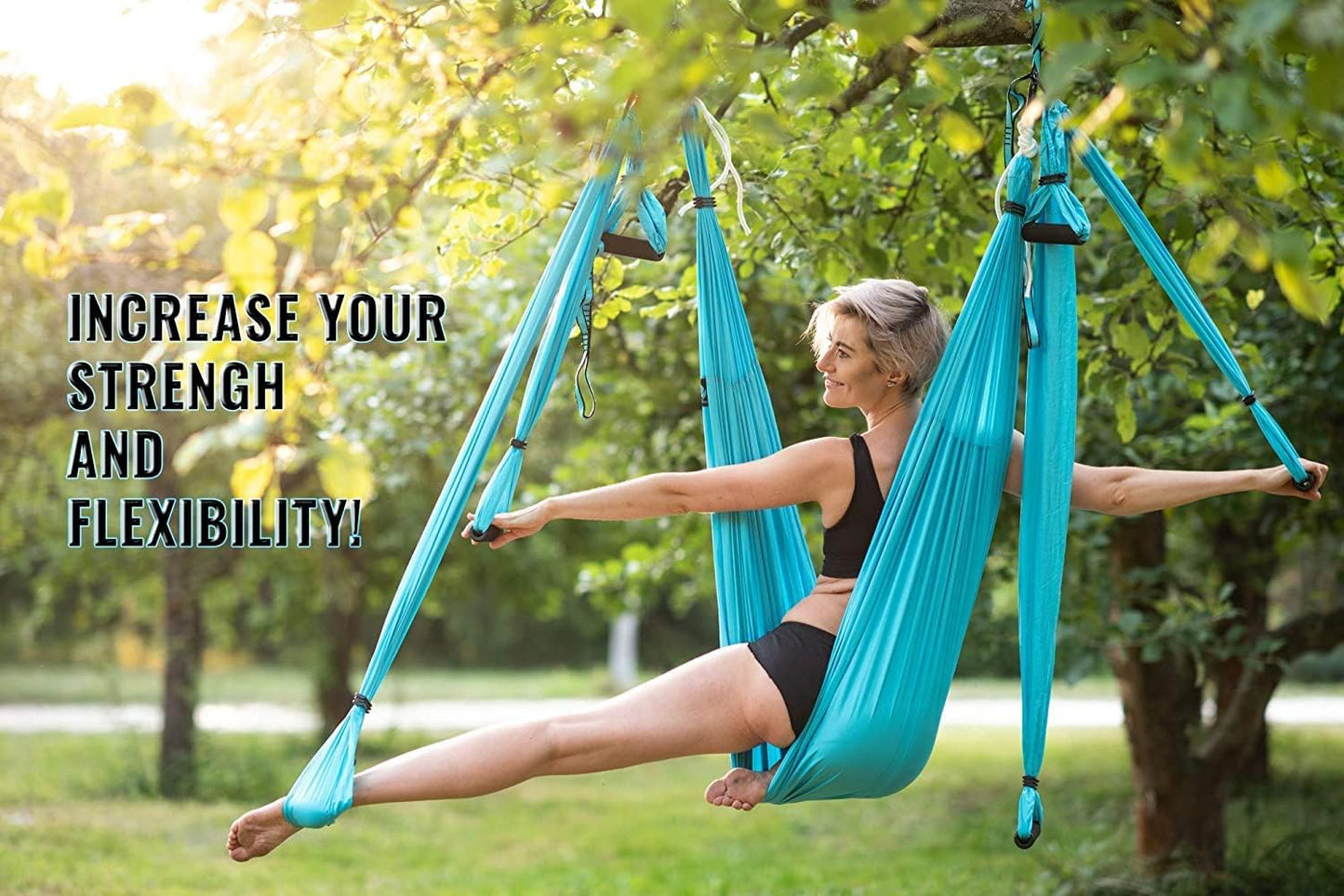 Aerial Yoga Swing Set - Hammock Hanging Swing - Sling Inversion Fly Kit - Antigravity Yoga Sling - Suspension Trapeze