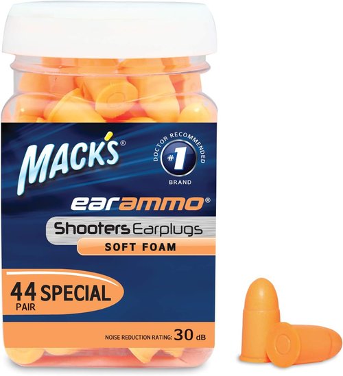 Mack's Ear Ammo Shooting Ear Plugs - Soft Foam, 44 Pair - Shooting Ear Protection for Hunting, Tactical, Target, Skeet and Trap Shooting | Made in USA