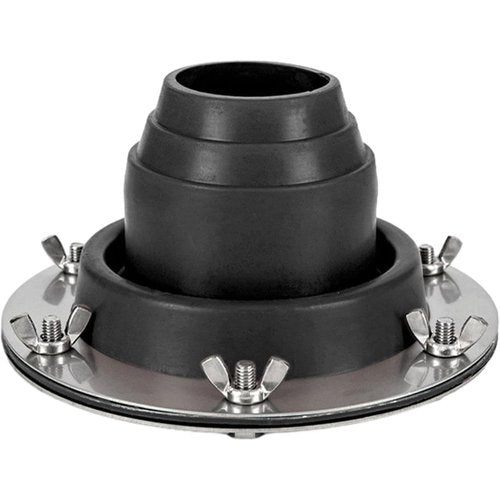 Tent Stove Jack Kit: Flexible Silicone Pipe Boot, High Temp Flue Flashing for Bell Tent, Yurt, & Wood Burners (Triple Wall Pipe Compatible, Stove Pipe OD 1 3/4"-3 1/4") (Blcak)