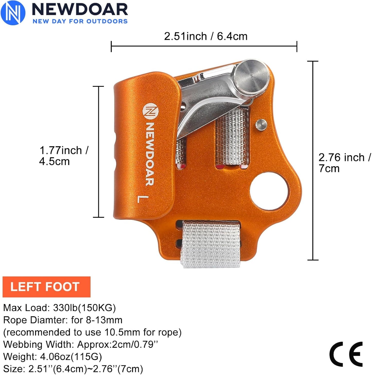NewDoar Foot Ascender Riser Rock Climbing Mountaineering Equipment Climbing Device