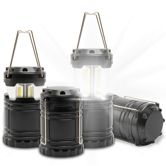 ATack LED Camping Lantern Battery Powered 4-Pack Camping Flashlight Lantern for Power Outages, Portable Collapsible Hanging Lights Essential for Home Outdoor Hurricane Emergency Lamp Survival Kit Gear