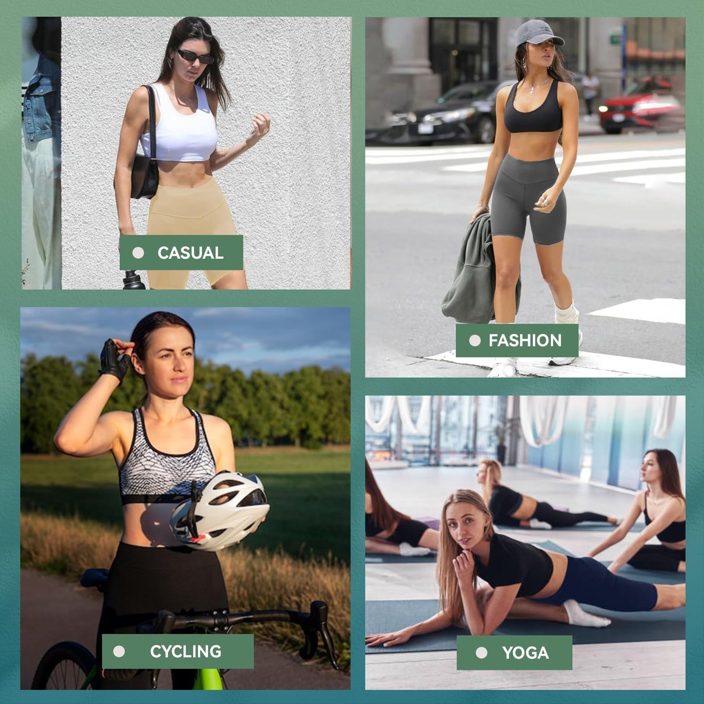 QGGQDD Workout Biker Shorts for Women - 3"/5"/8" High Waisted Tummy Control Spandex Booty Shorts for Gym Yoga Volleyball
