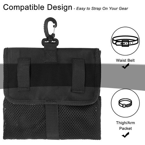 Luwint Diving Mesh Bag Long Scuba Mesh Bag Multi Purposes Storage Pouch with D Ring Clip for Water Sport Scuba Spearfishing Shell Collecting Ocean Cleaning Underwater Trash