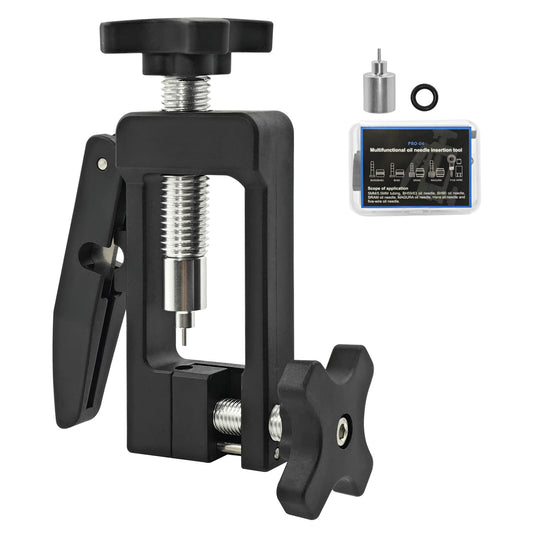 Fisope 2 in 1 Designed Needle Driver Insertion Tool with Hydraulic Hose Cutter for Bicycle MTB Road Bike Olive Banjo Fitting Insert Installation,Extra Thimble for Replacement