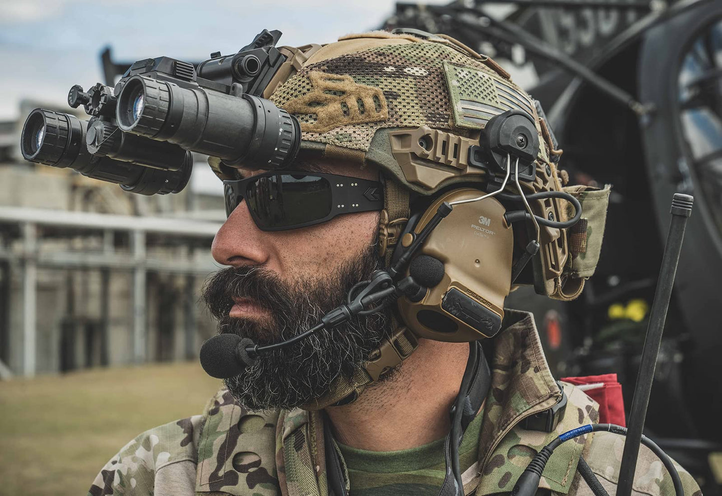 Gatorz Magnum Sunglass, Black Anodized Frame, Black Logo, ANSI Z87+/MILSPEC Ballistic, Photochromic Lens - Made in the USA - GZ-01-005